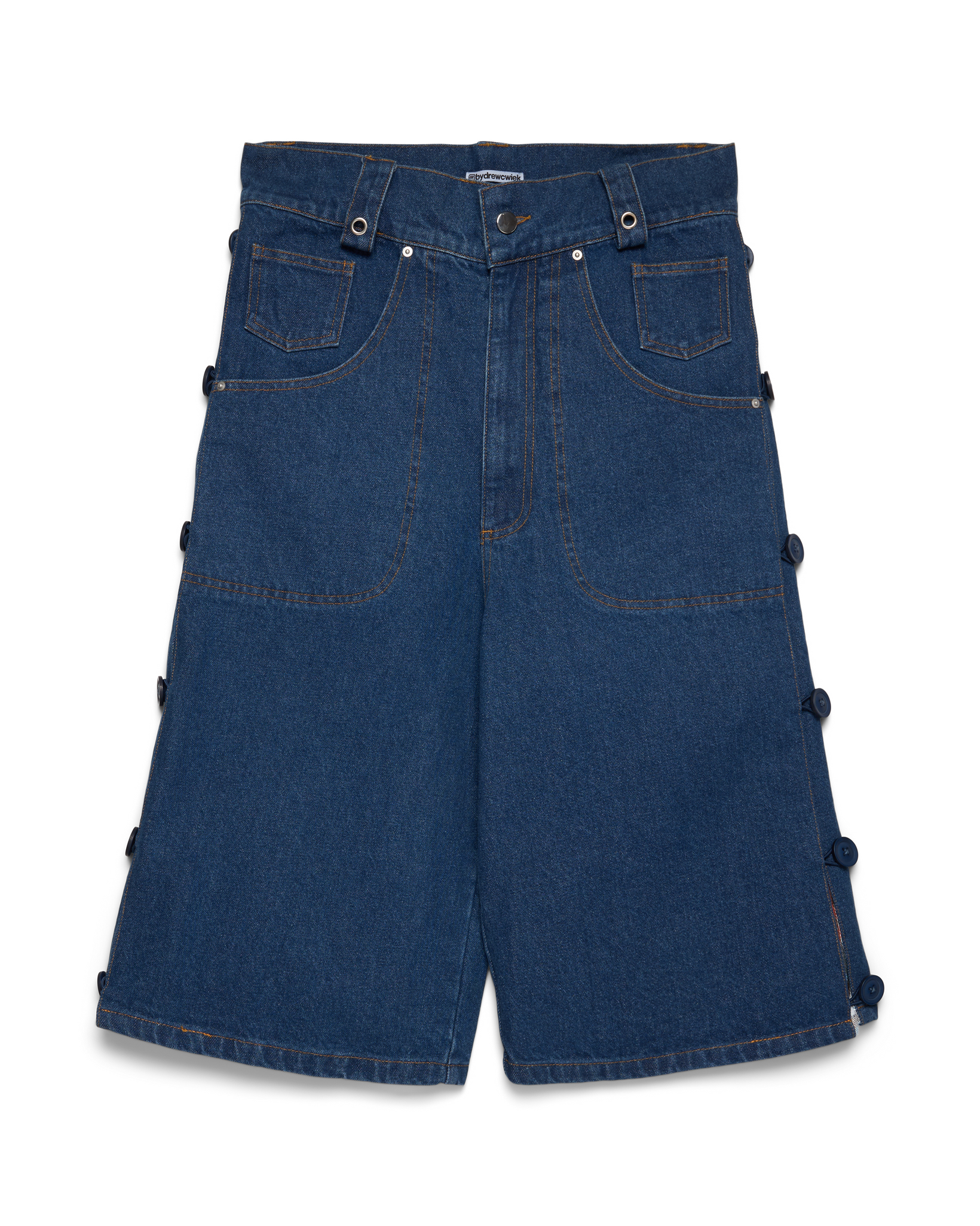 Side Seam Flannel Jean Shorts